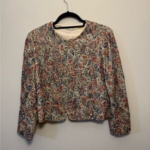 Alice + Olivia Red and Blue Paisley Blouse